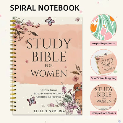 Women Bible Study Journal 220 Pages 52 Week Themed Scripture Readings Guided Devotional Faith Planner