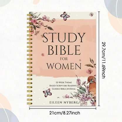 Women Bible Study Journal 220 Pages 52 Week Themed Scripture Readings Guided Devotional Faith Planner
